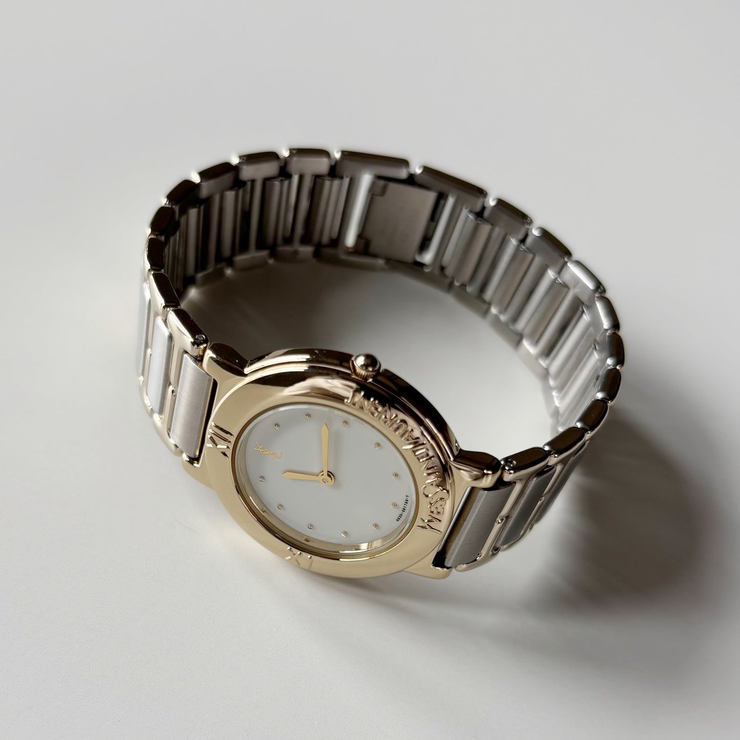 Yves Saint Laurent 1990s Round Dial Two Tone Watch (Large)