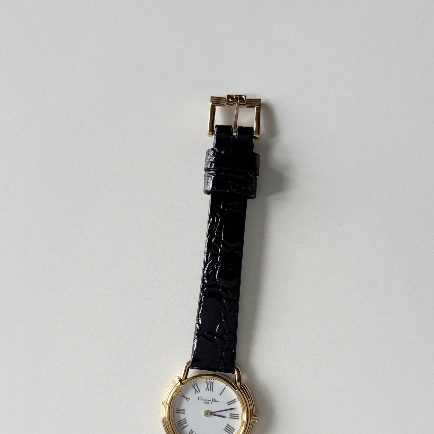 Dior 1990s Round Dial Gold Plated Watch