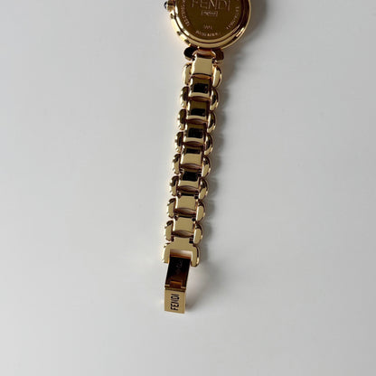 Fendi 1990s Seashell Dial Gold Plated Watch