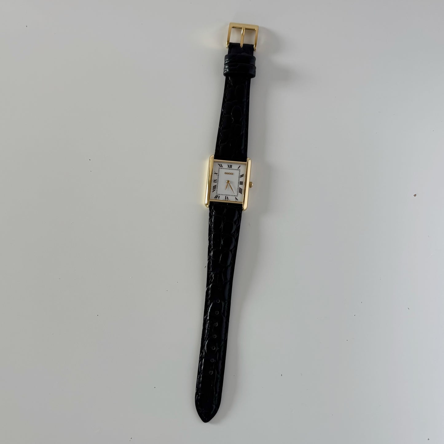 Gucci 1990s 18K Solid Gold Tank Watch