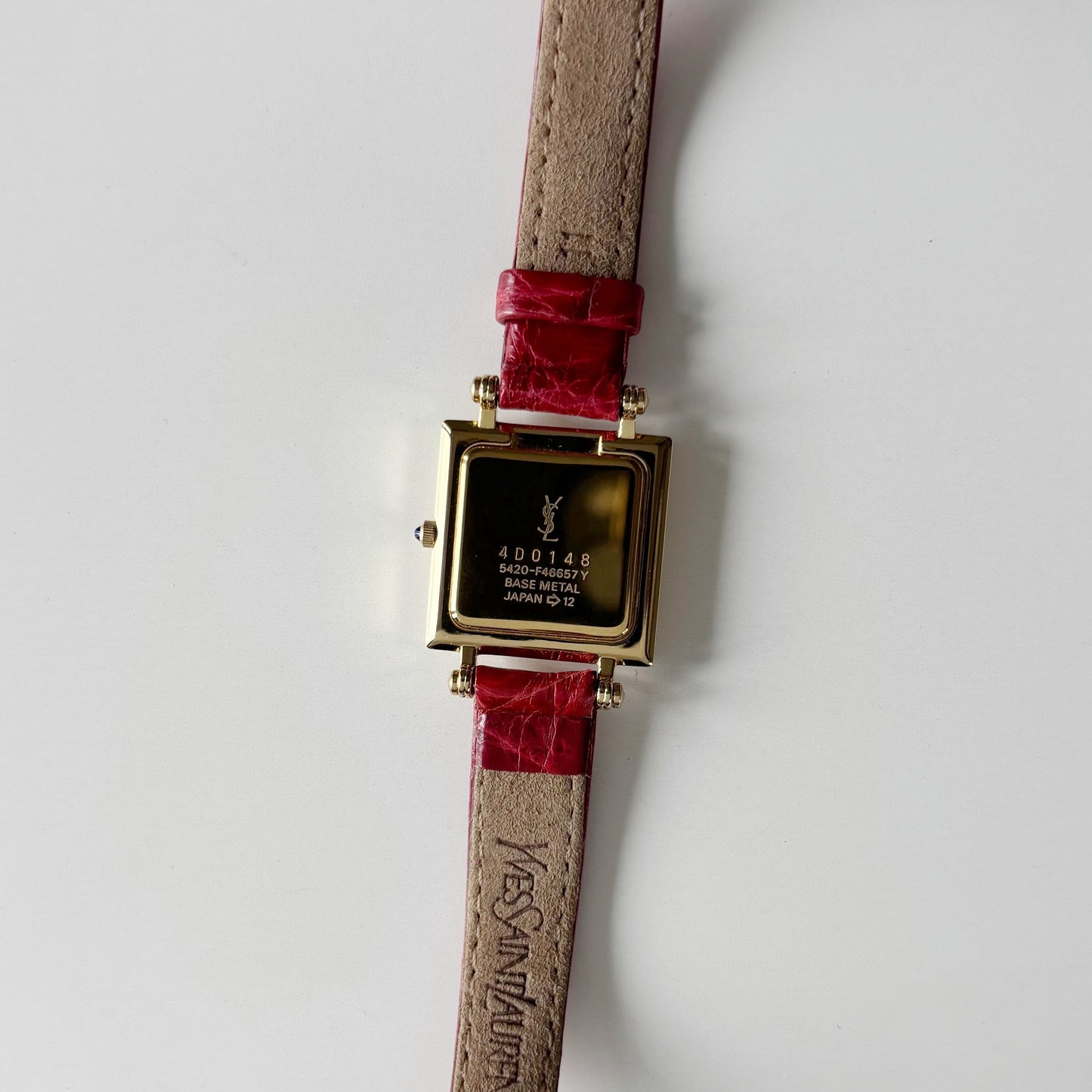 Yves Saint Laurent 1990s Square Dial Gold Plated Watch