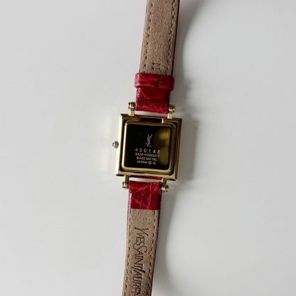 Yves Saint Laurent 1990s Square Dial Gold Plated Watch