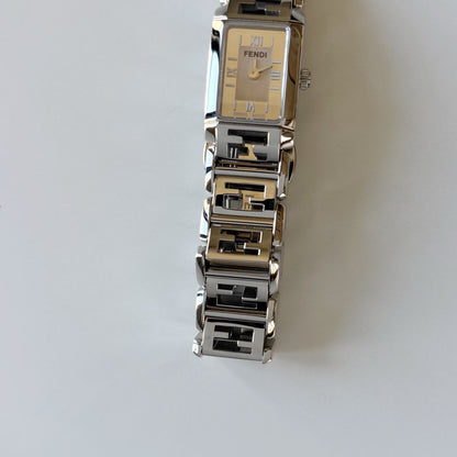 Fendi 1990s Tank Stainless Steel Watch