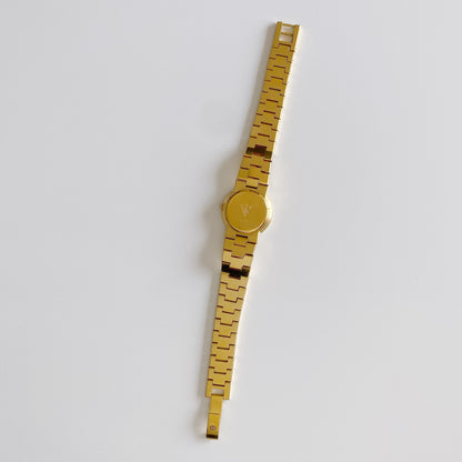 Gucci 1990s Gold Plated Round Watch