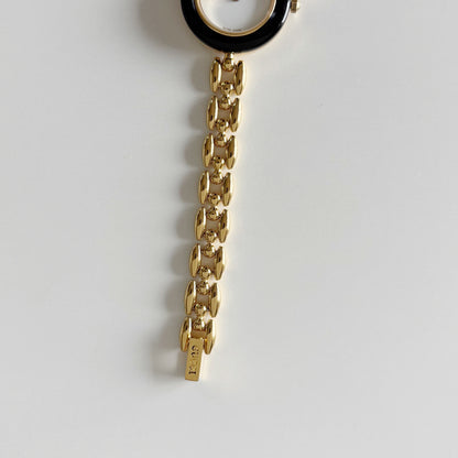 Gucci 1990s Interchangeable Bezel Gold Plated Rice Chain Watch with 6 bezels, case (160mm)