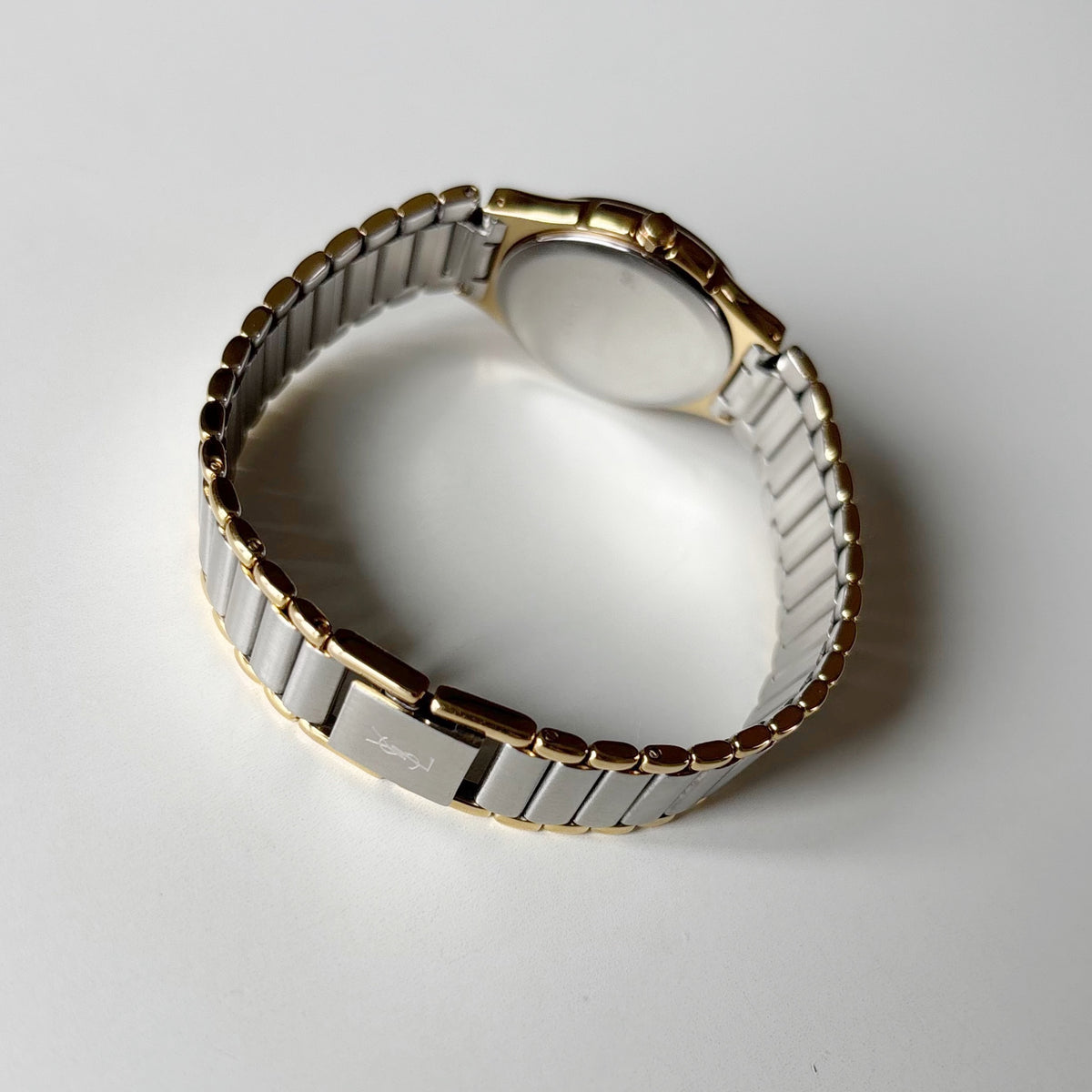 Yves Saint Laurent 1990s Round Dial Two-Tone Gold-Plated Watch