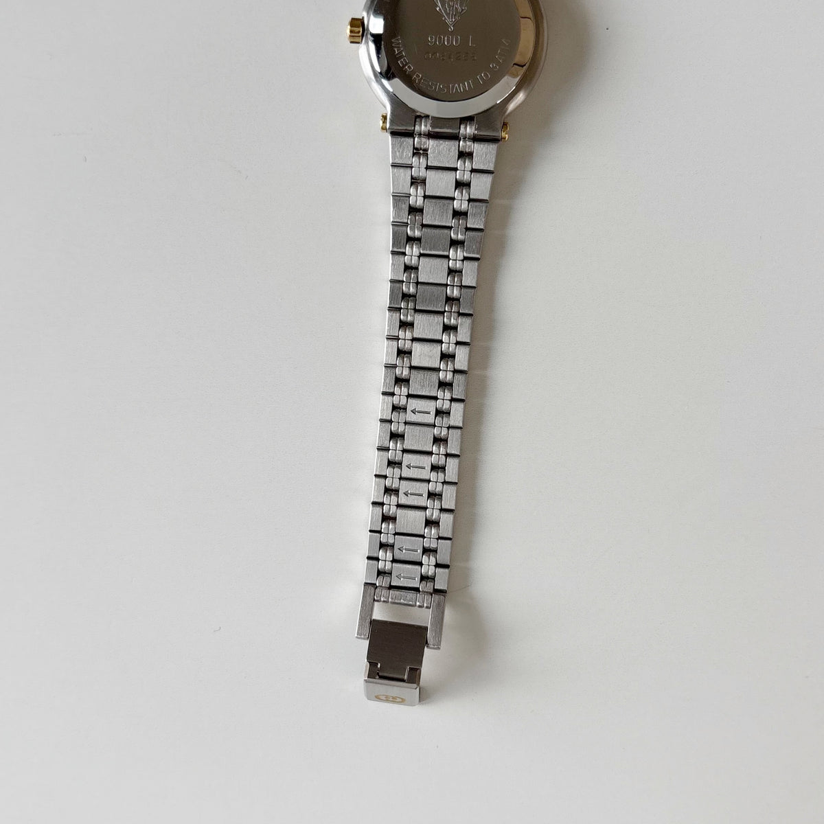 Gucci 1990s Black Dial Gold Plated Two Tone Watch