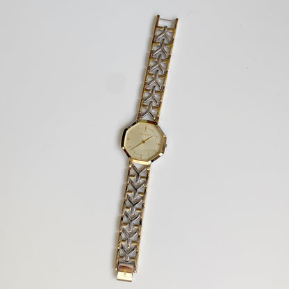 Yves Saint Laurent 1990s Octagon Two Tone Watch