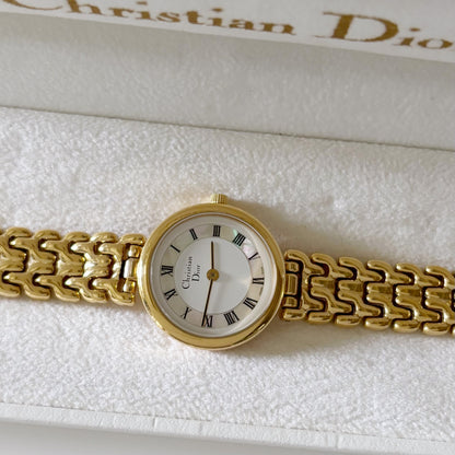 Dior 1990s Seashell Dial Round Watch
