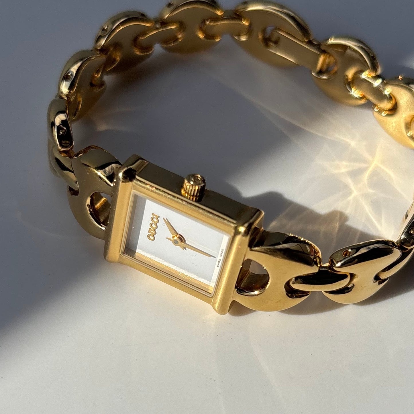 Gucci 1990s Interchangeable Strap Gold Plated Watch