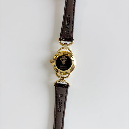 Gucci 1990s Gold Round Dial Horsebit Gold Plated Watch