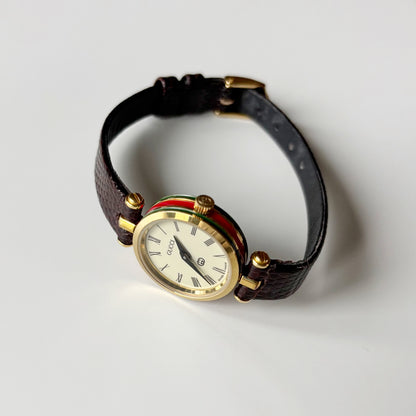 Gucci 1990s Sherry Round Dial Gold Plated Watch