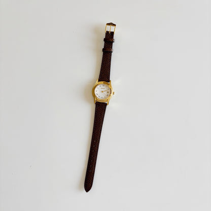 Gucci 1990s Date Round Dial Gold Plated Watch