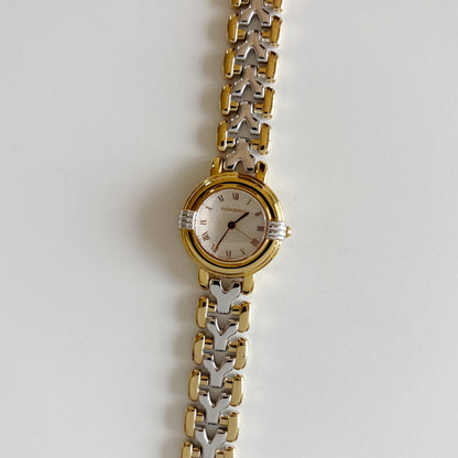 Yves Saint Laurent 1990s Round Dial Two Tone Watch