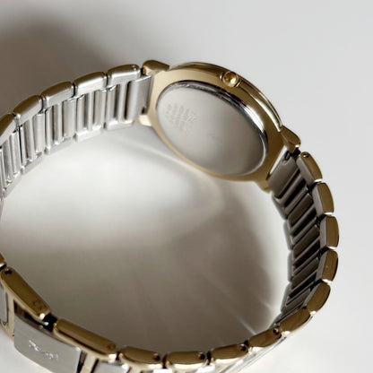 Yves Saint Laurent 1990s Round Dial Two Tone Watch (Large)