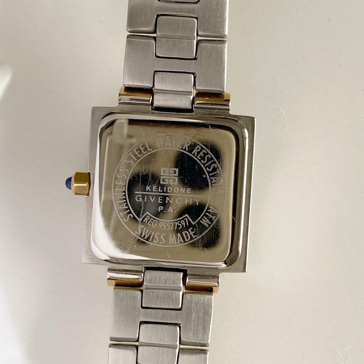 Givenchy 1990s Square Dial Two Tone Watch