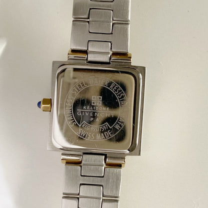 Givenchy 1990s Square Dial Two Tone Watch