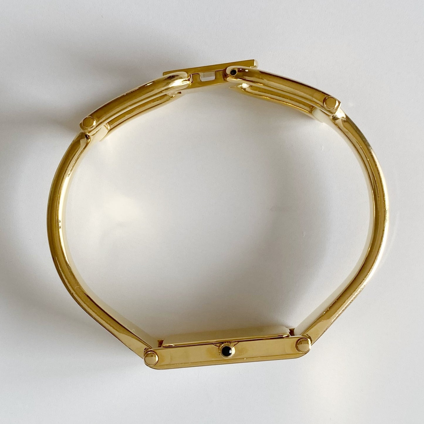 Gucci 1990s Seashell Dial Gold Plated Bangle Watch