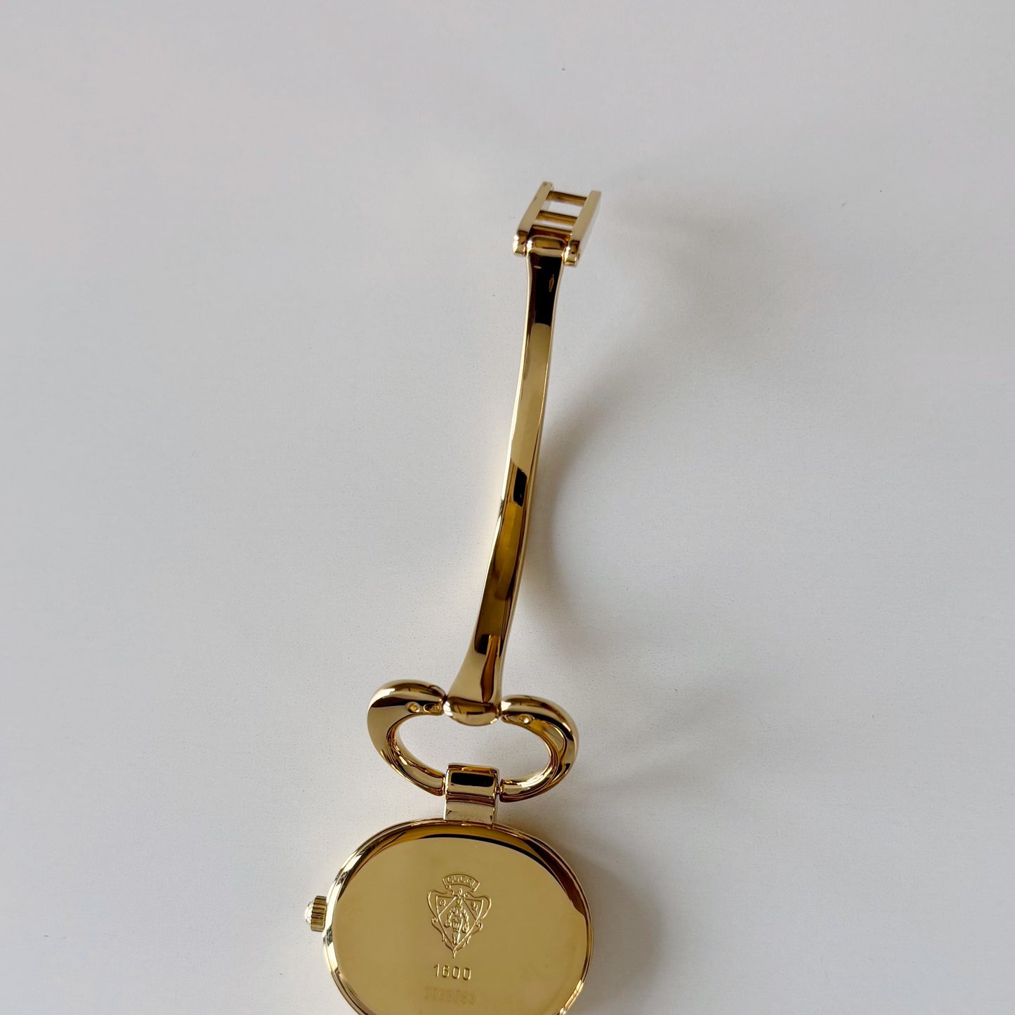 Gucci 1990s Oval Dial Gold Plated Bangle Watch