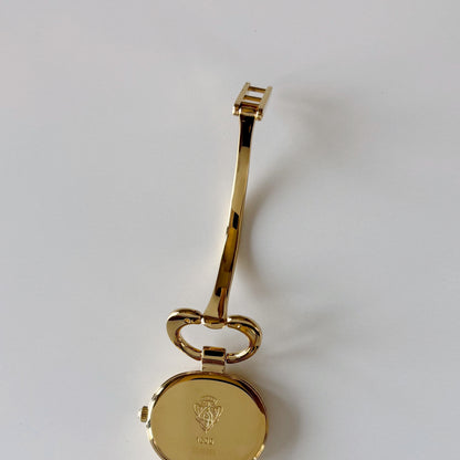 Gucci 1990s Oval Dial Gold Plated Bangle Watch