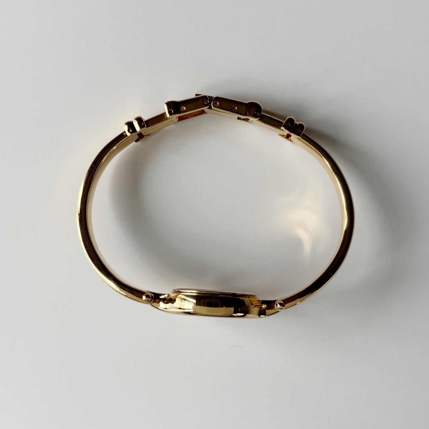 Burberry 1990s Round Dial Gold Plated Bangle Watch