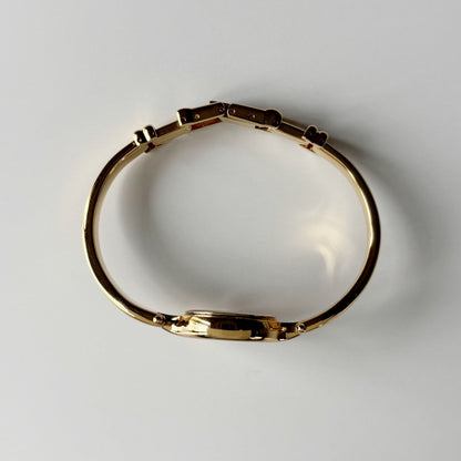 Burberry 1990s Round Dial Gold Plated Bangle Watch