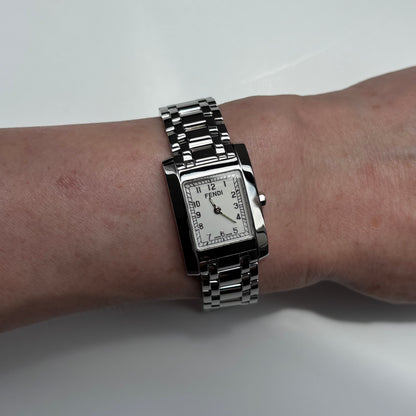 Fendi 1990s Tank Stainless Steel Watch