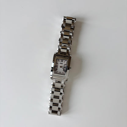Fendi 1990s Seashell Dial Stainless steel Tank Watch