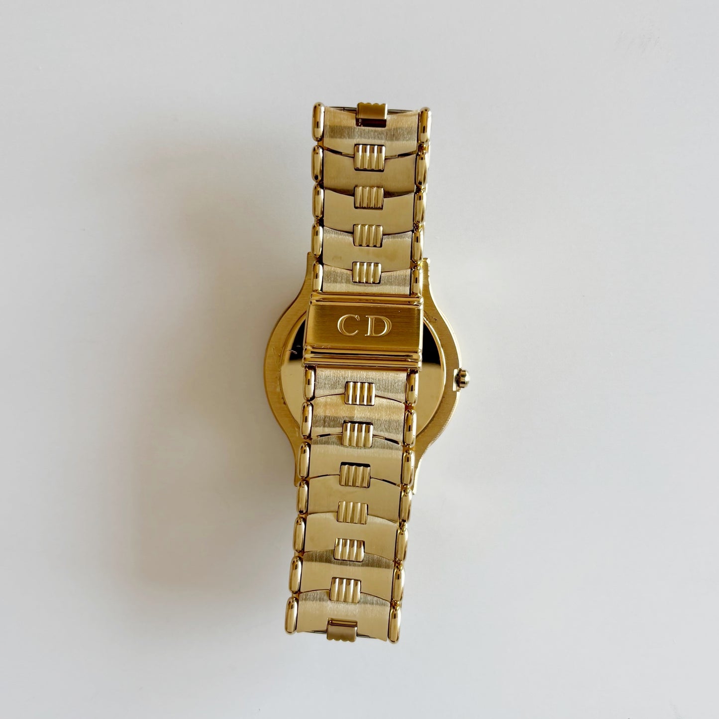 Dior 1990s Date Round Dial Gold Plated Watch (Large)