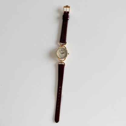 Gucci 1990s Seashell Dial Gold Plated Watch