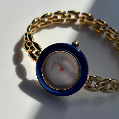 Gucci 1990s Interchangeable Bezel Gold Plated Rice Chain Watch with 6 bezels, case (172mm)