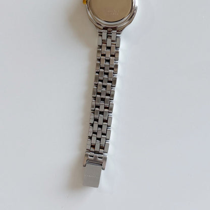 Dior 1990s Date Round Dial Two Tone Watch