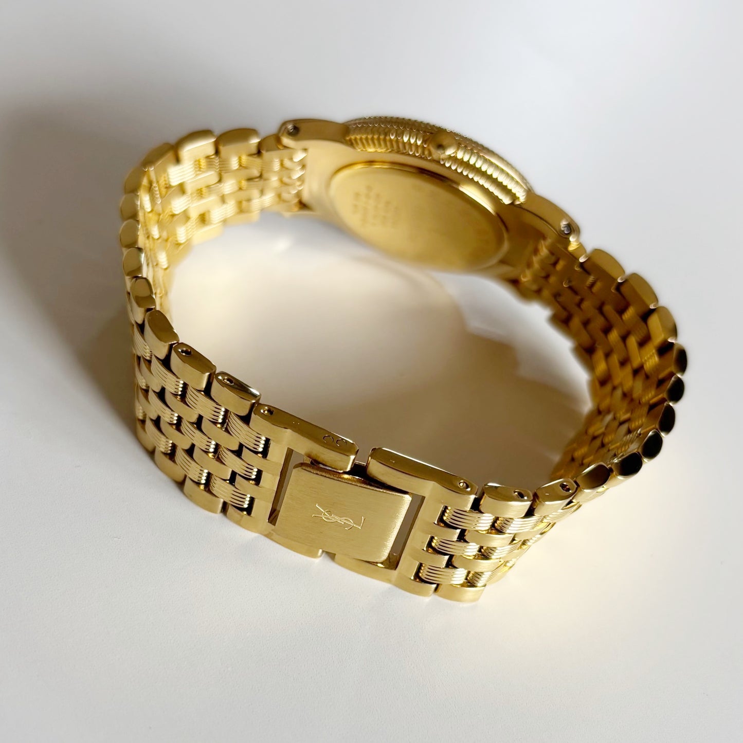 Yves Saint Laurent 1990s Round Dial Gold Plated Watch (Large)