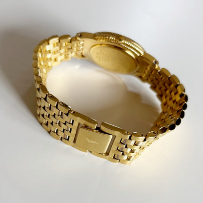 Yves Saint Laurent 1990s Round Dial Gold Plated Watch (Large)