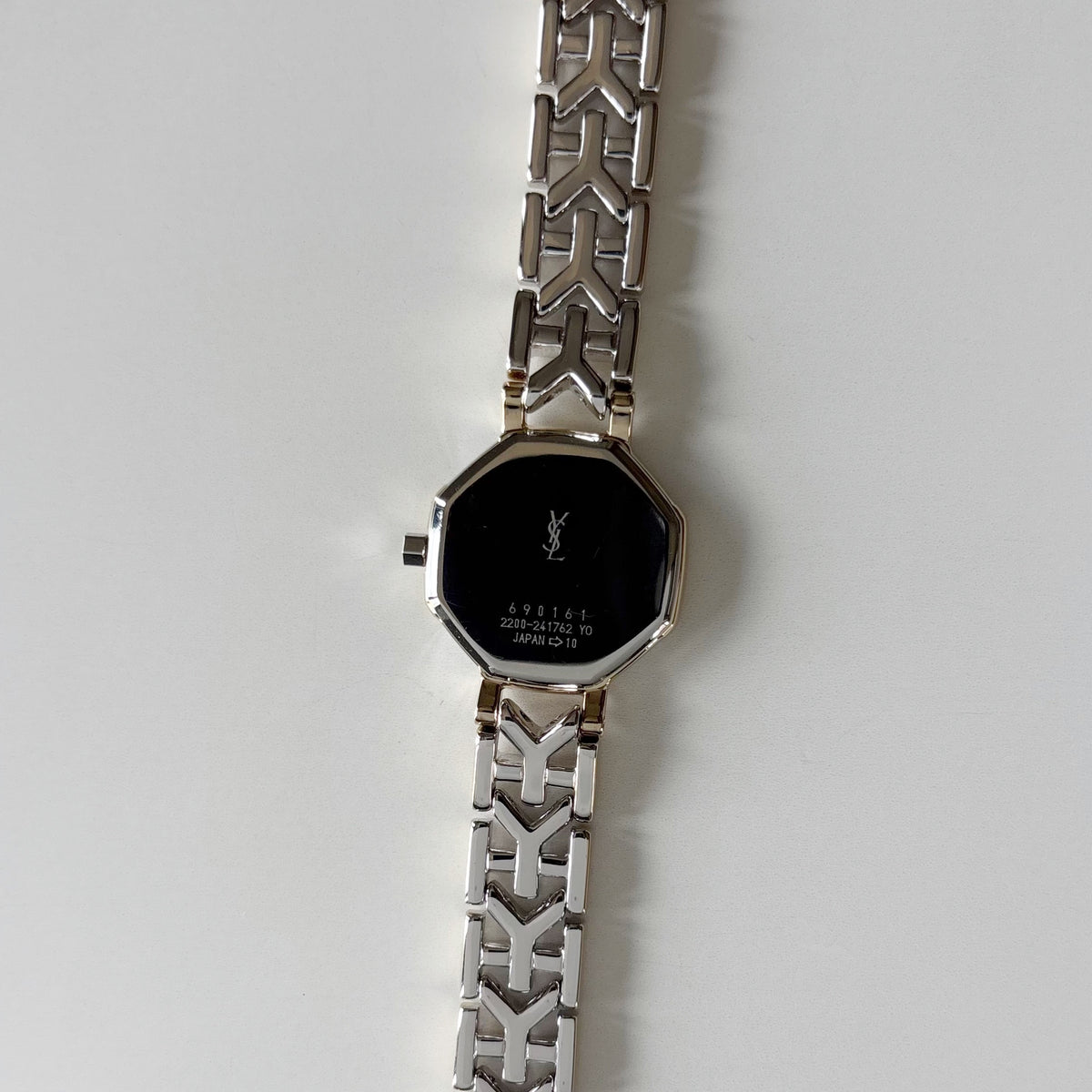 Yves Saint Laurent 1990s Octagon Gold Plated Two Tone Watch