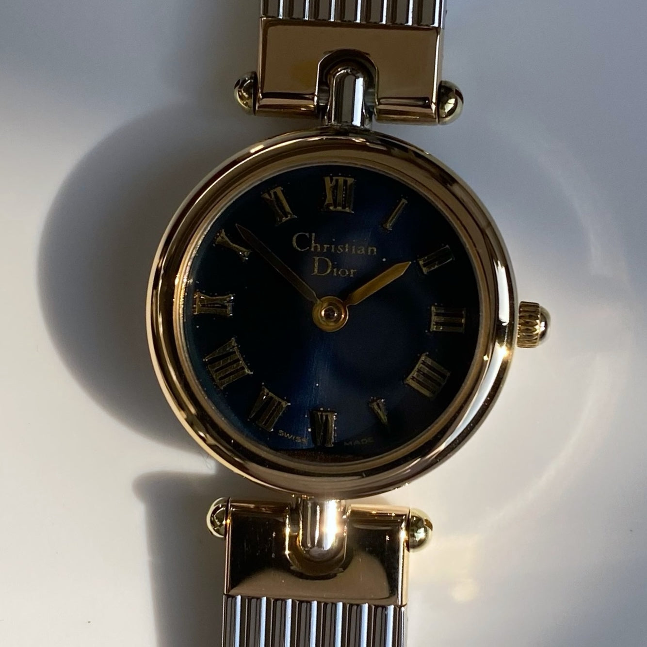 Dior 1990s Navy Dial Two Tone Watch