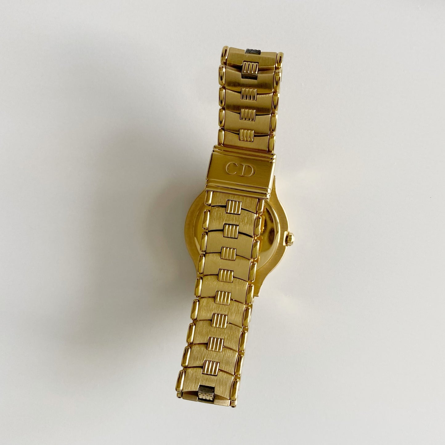 Dior 1990s Round Dial Gold Plated Watch