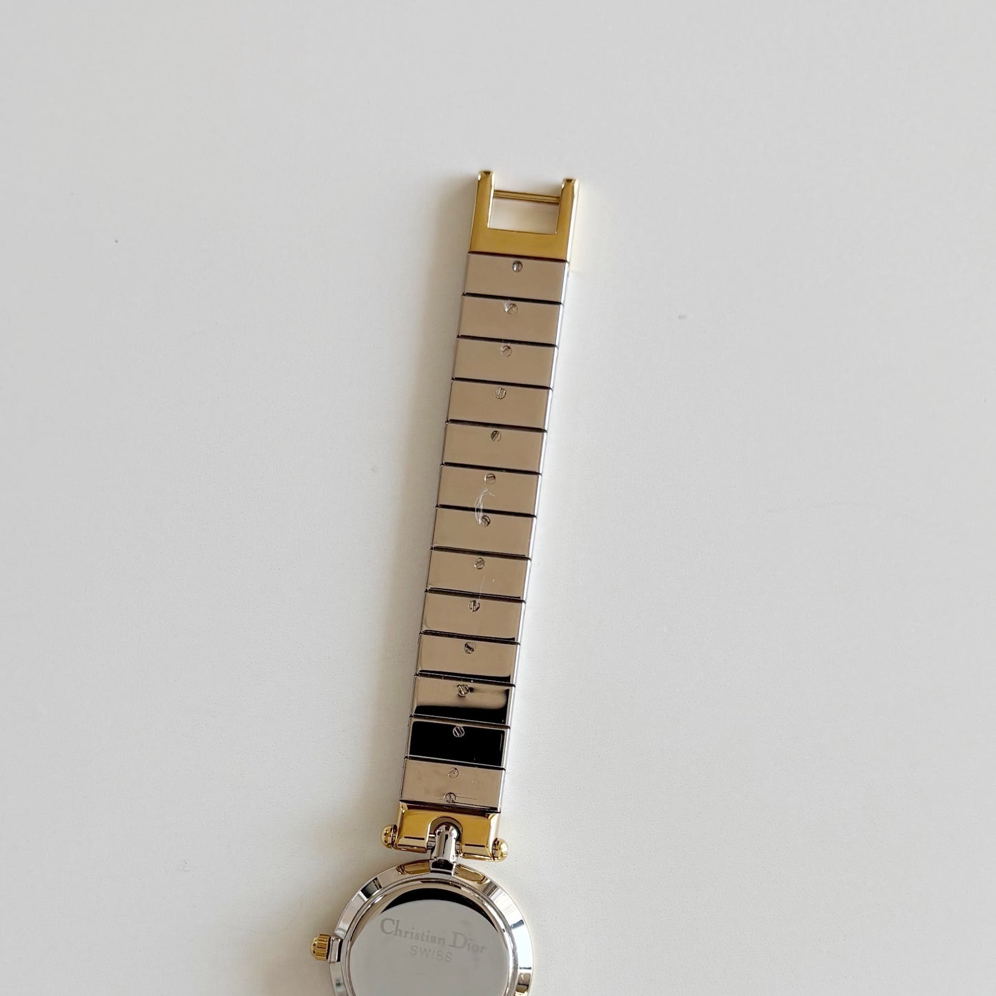 Dior 1990s Round Gold Dial Two Tone Watch