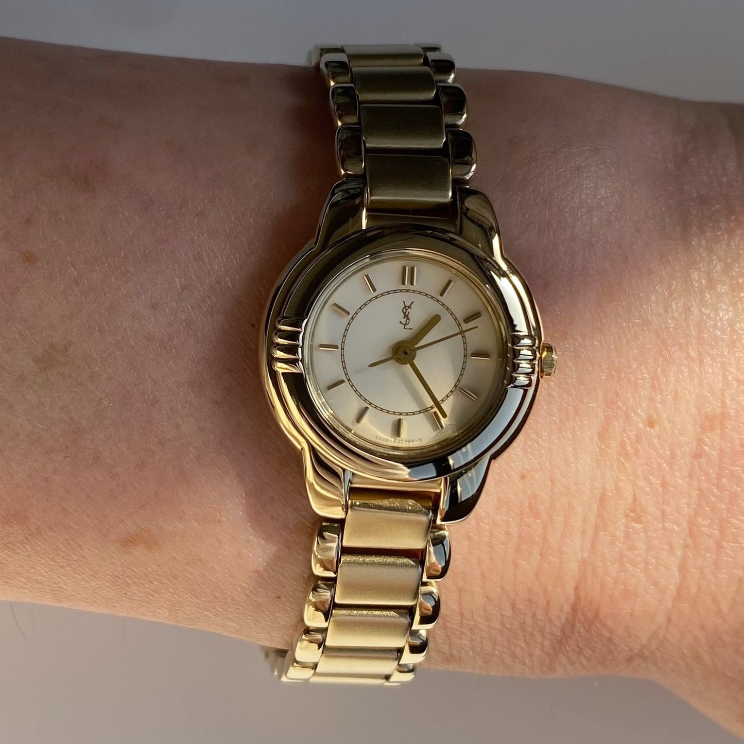 Yves Saint Laurent 1990s Gold Plated Round Watch