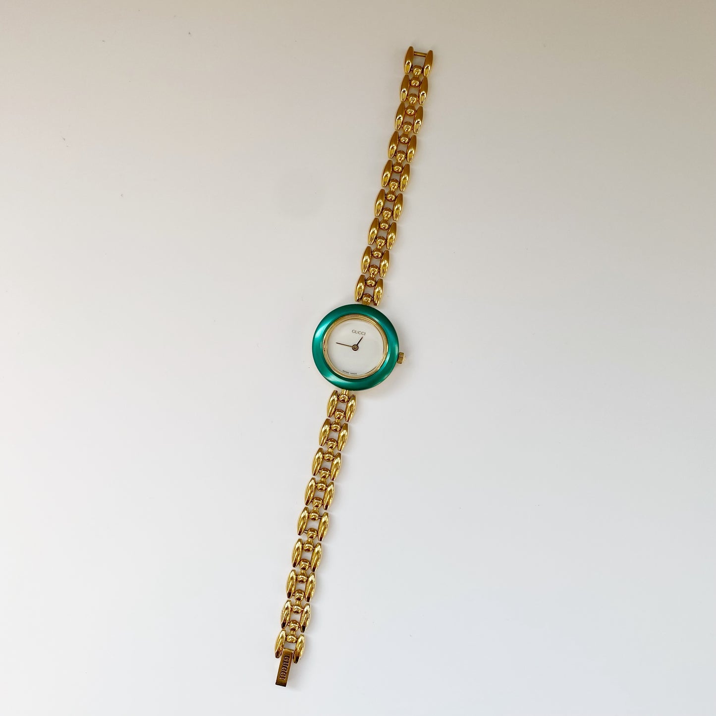 Gucci 1990s Interchangeable Bezel Gold Plated Watch with 6 bezels, case