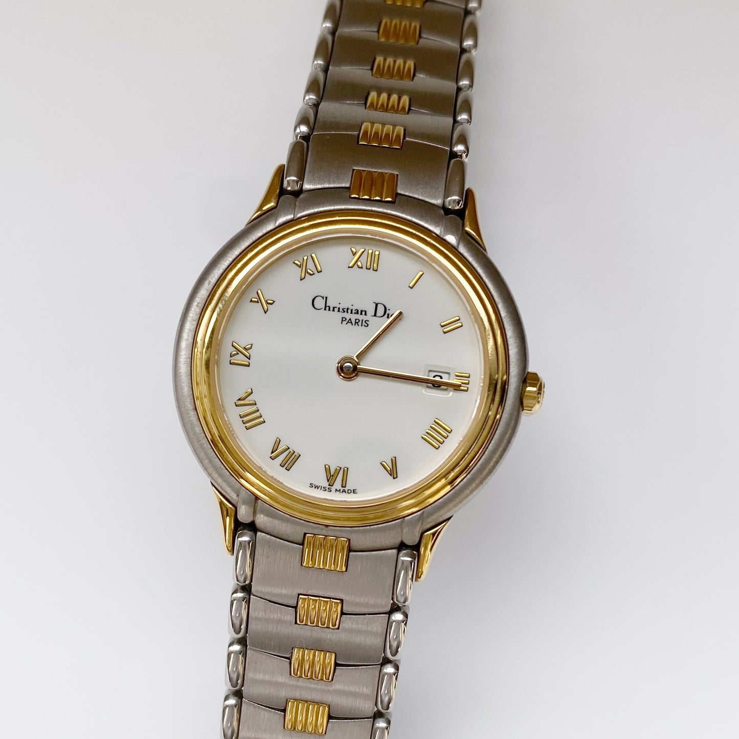 Dior 1990s Date Two Tone Watch