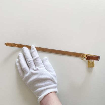 Hermes 1990s Kelly Gold Plated Watch