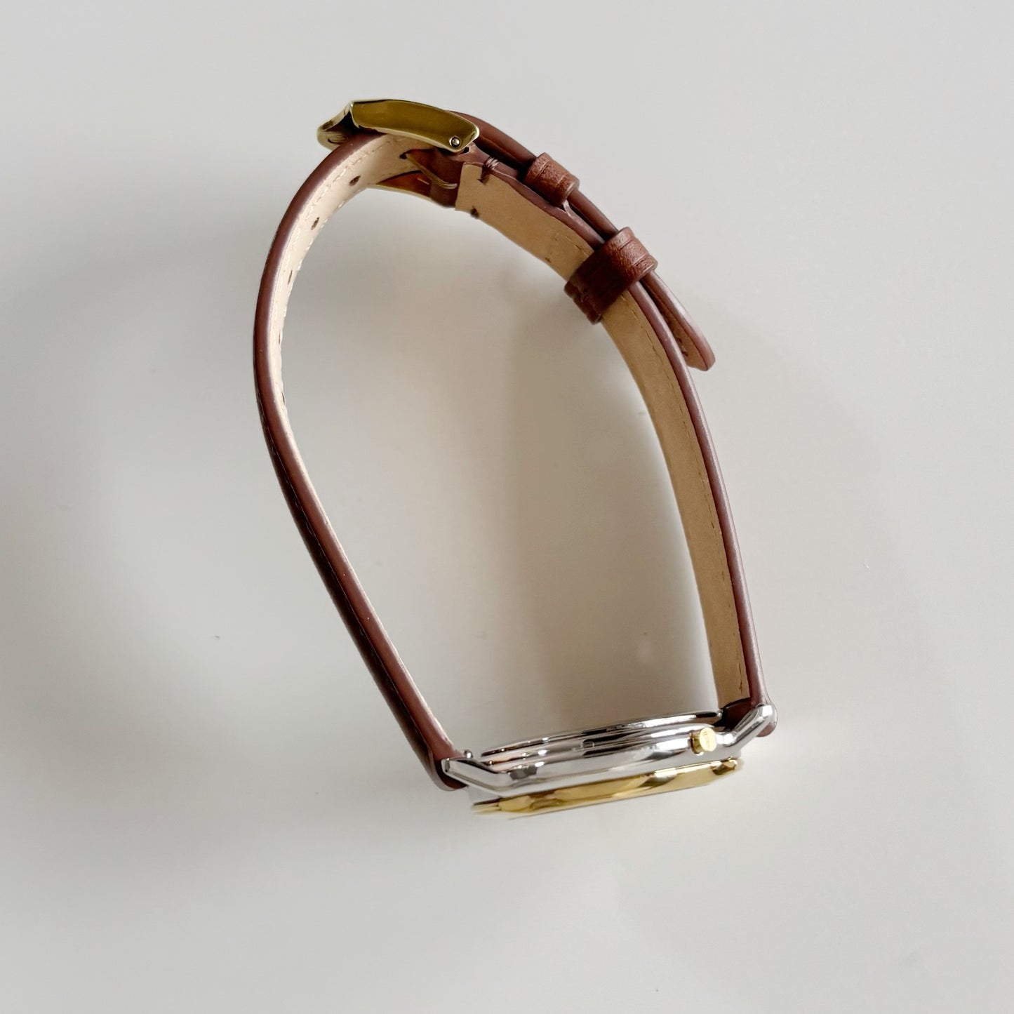 Gucci 1990s Date Round Dial Two Tone Watch (Large)