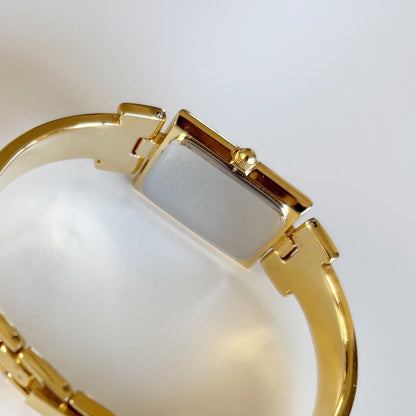 Givenchy 1990s Rectangular Dial Gold Plated Bangle Watch