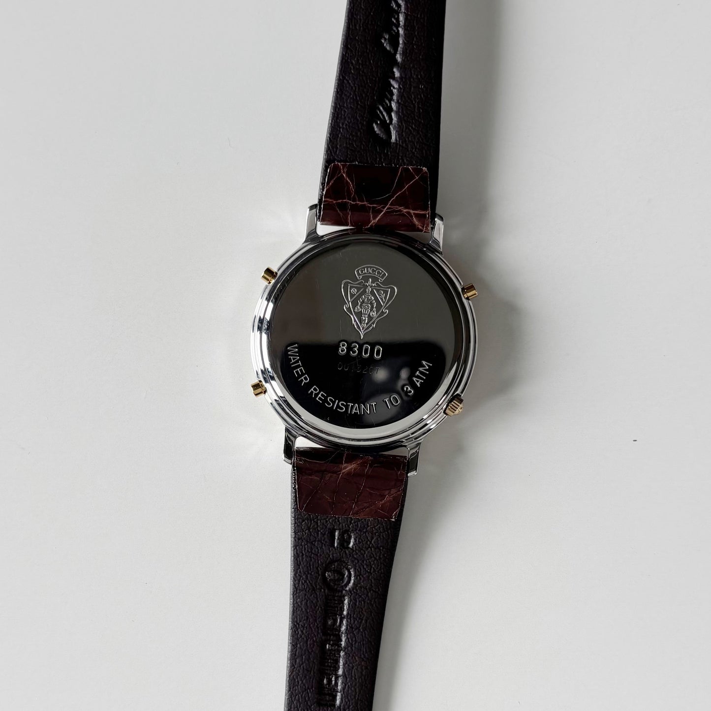 Gucci 1990s Moon Phase Gold Plated Two Tone Watch (Large)