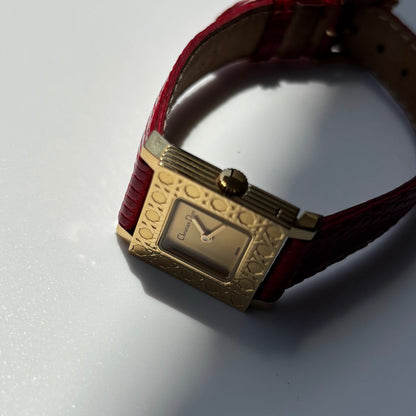 Dior 1990s Interchangeable Strap Gold Plated Watch with 4 straps, case