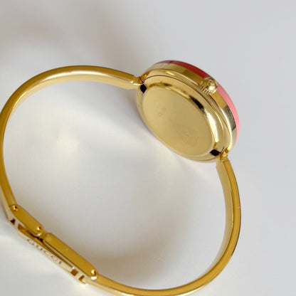 Gucci 1990s Interchangeable Bezel Gold Plated Bangle Watch with 12 bezels, case (Small)