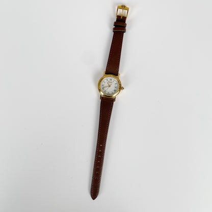 Gucci 1990s Date Gold Plated Round Watch