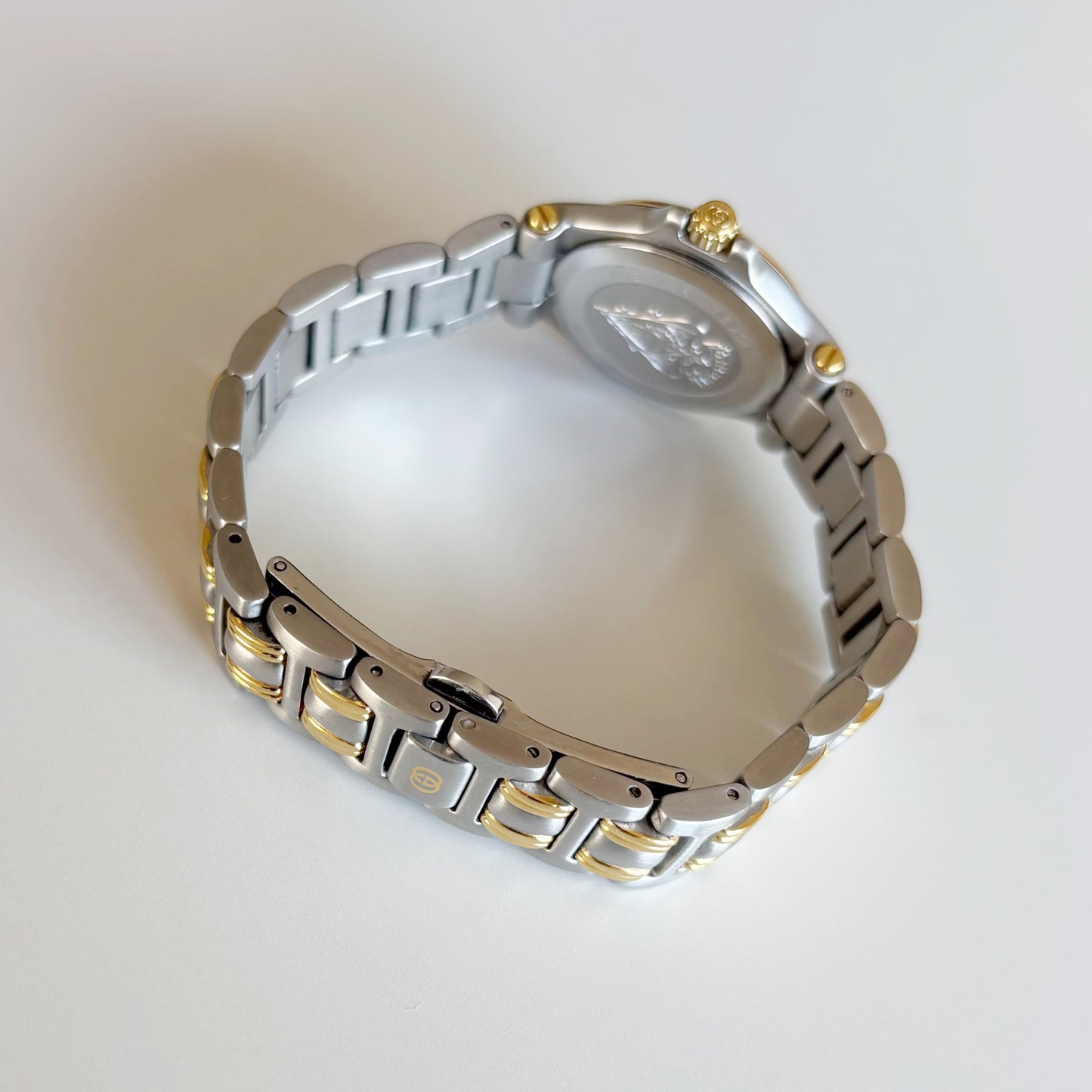 Gucci 1990s Date Round Dial Two Tone Watch