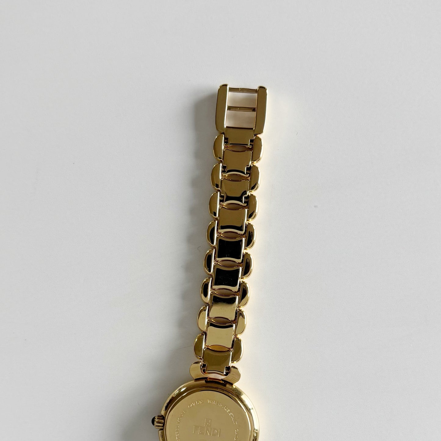 Fendi 1990s Seashell Dial Gold Plated Watch